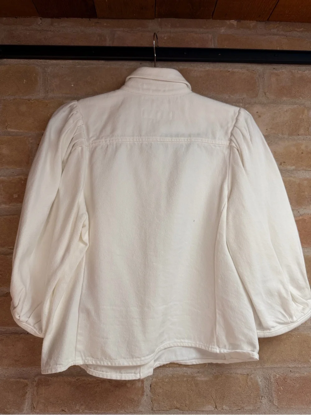 Zara ZW Collection Cream Denim Blouse, Size Medium